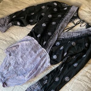 Intimately Black and Lavender Lace Top